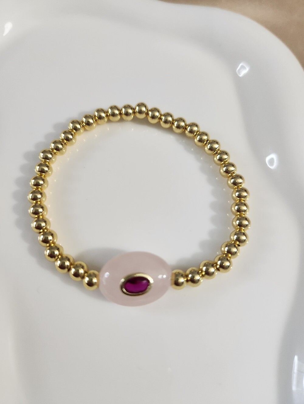 Rose Quartz Stretchy Beaded Bracelet